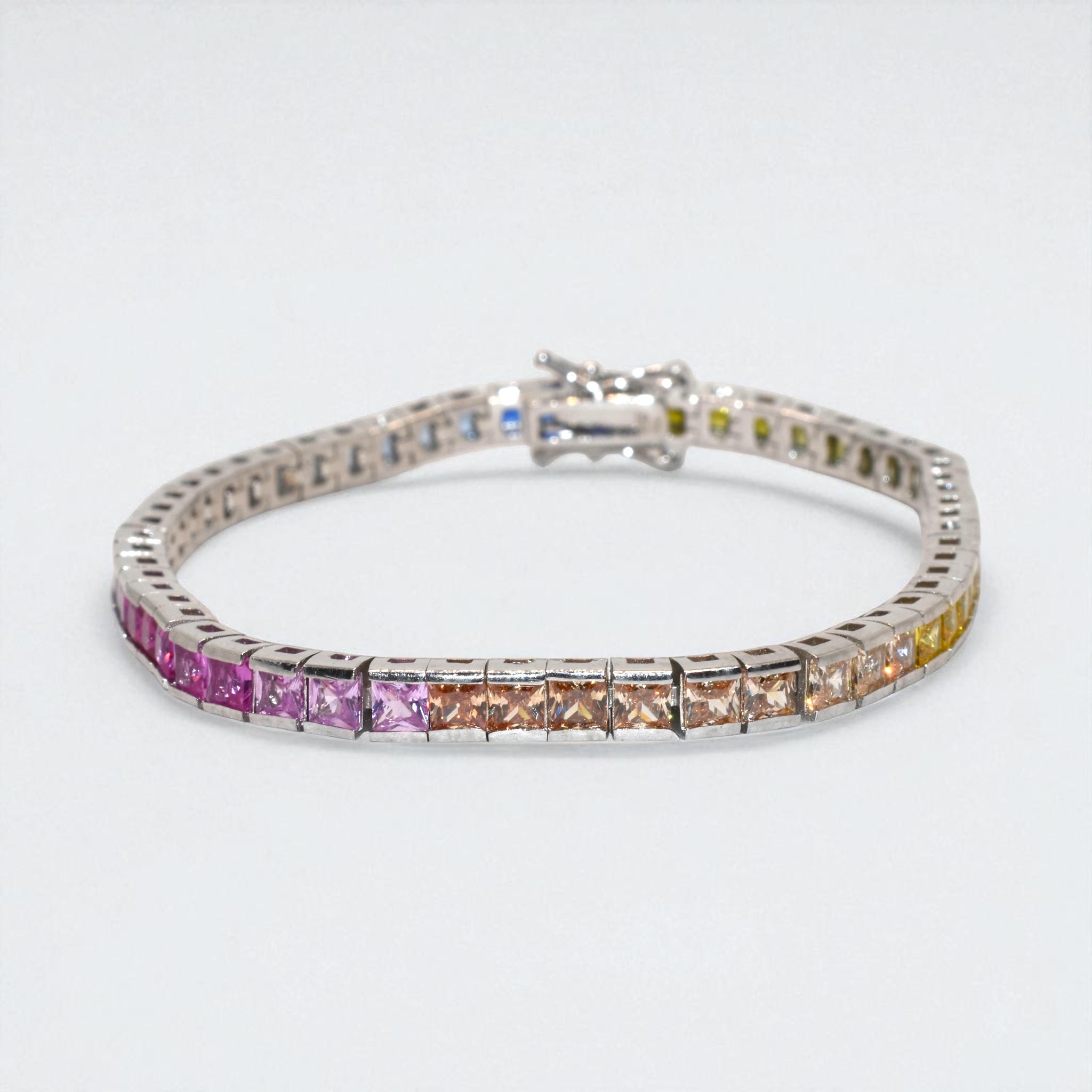 Multi Colour Cushion Cut Bracelet