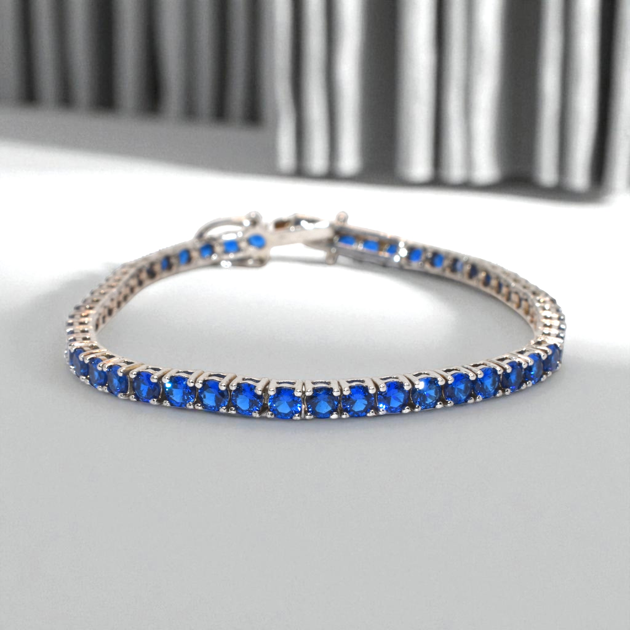 Sapphire Coloured Solitaire Bracelet