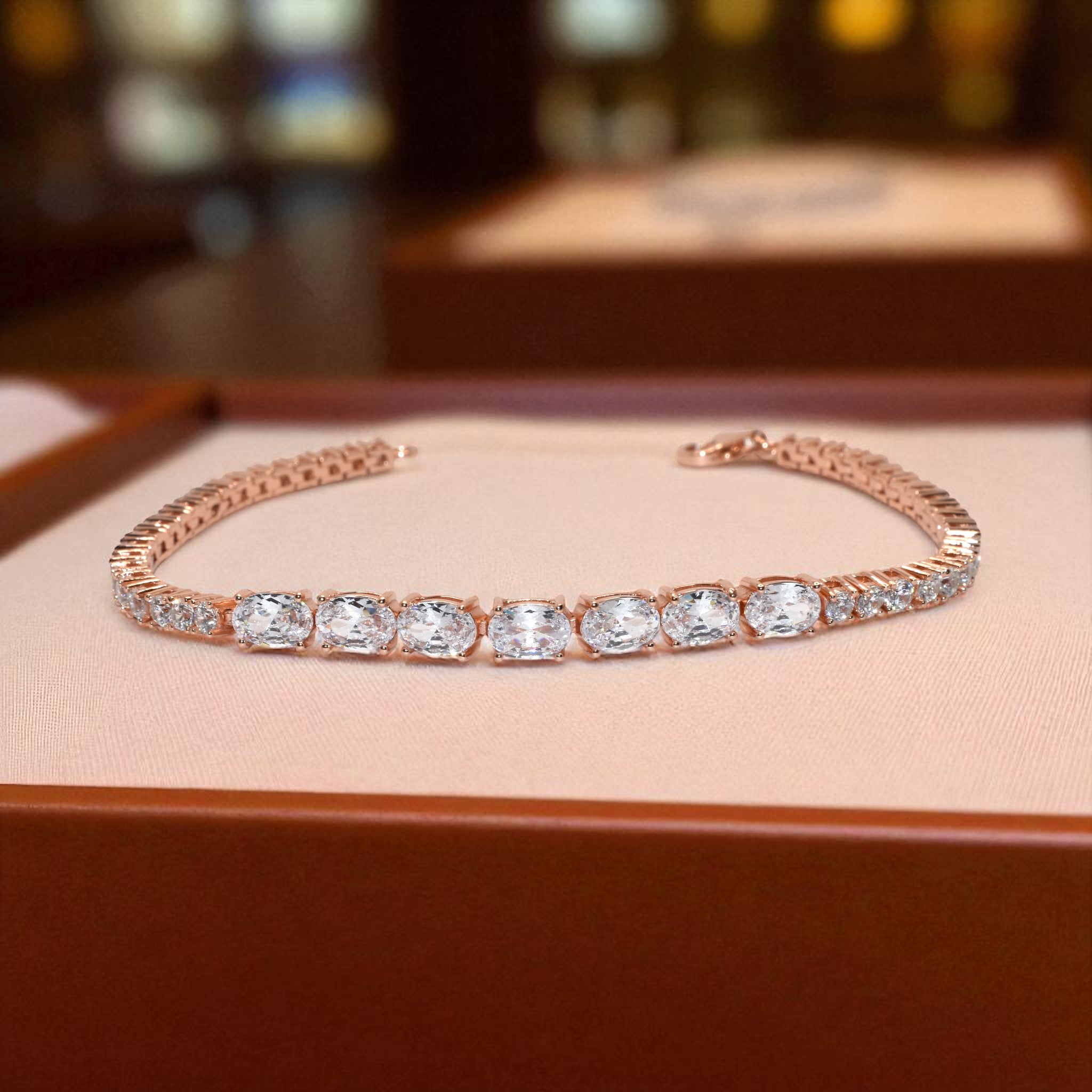 Rose Gold Oval Shape Bracelet