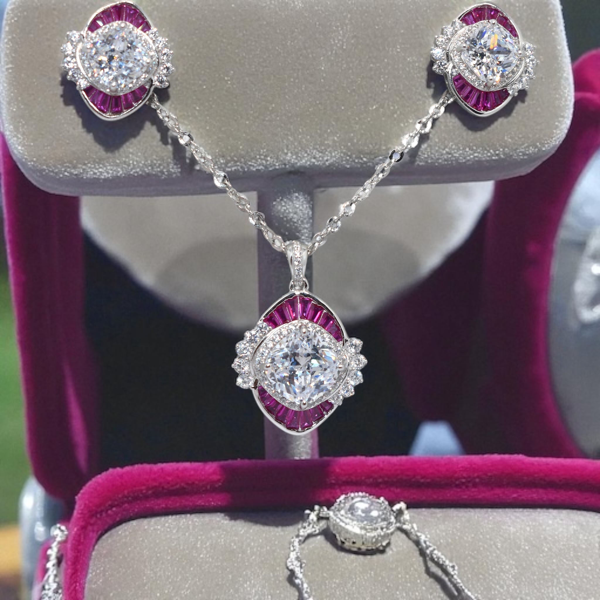 Lily RubyColoured Chain Pendant