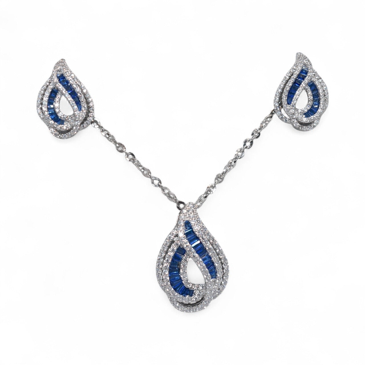 Amelia Sapphire Coloured Chain Pendant