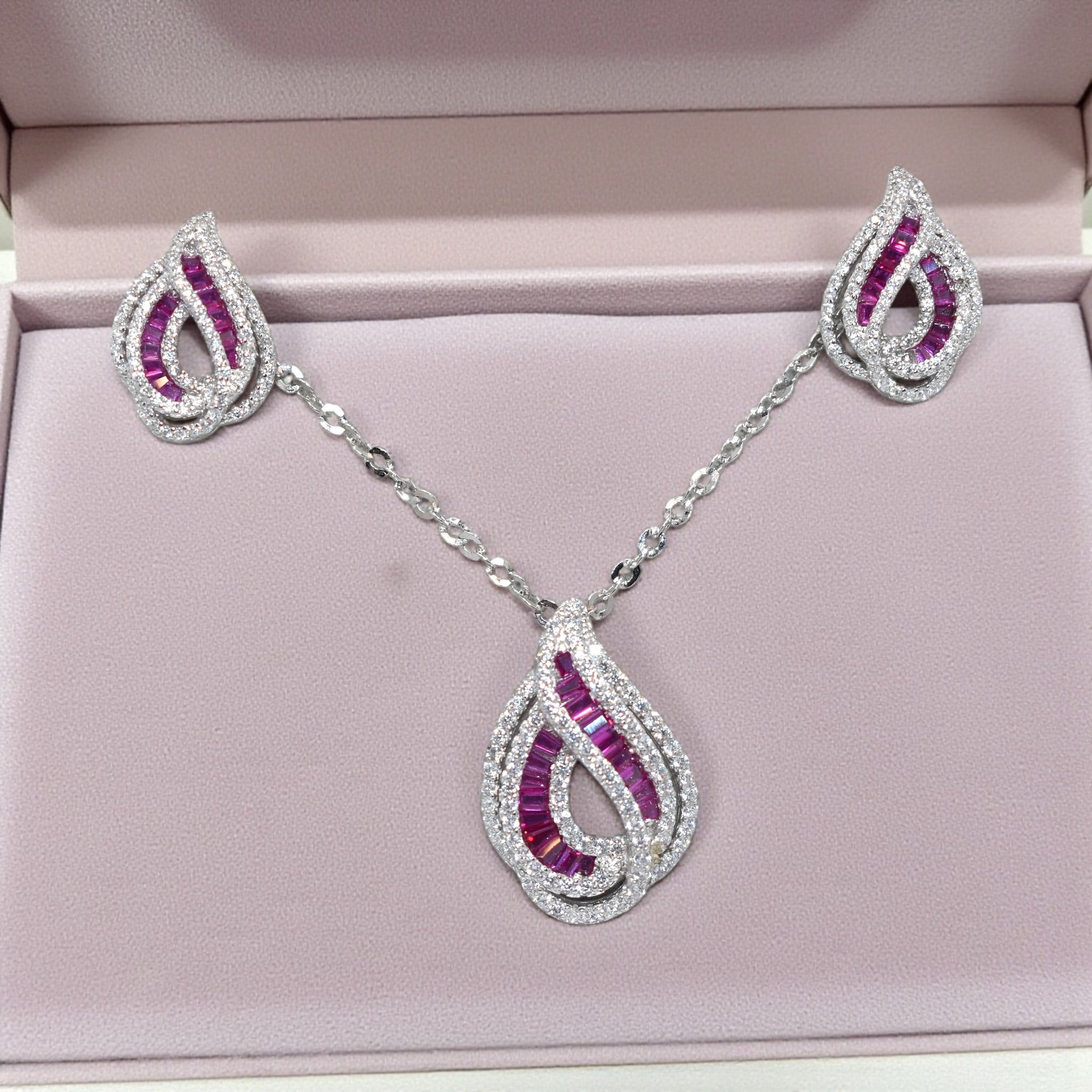 Ava Ruby Coloured Chain Pendant
