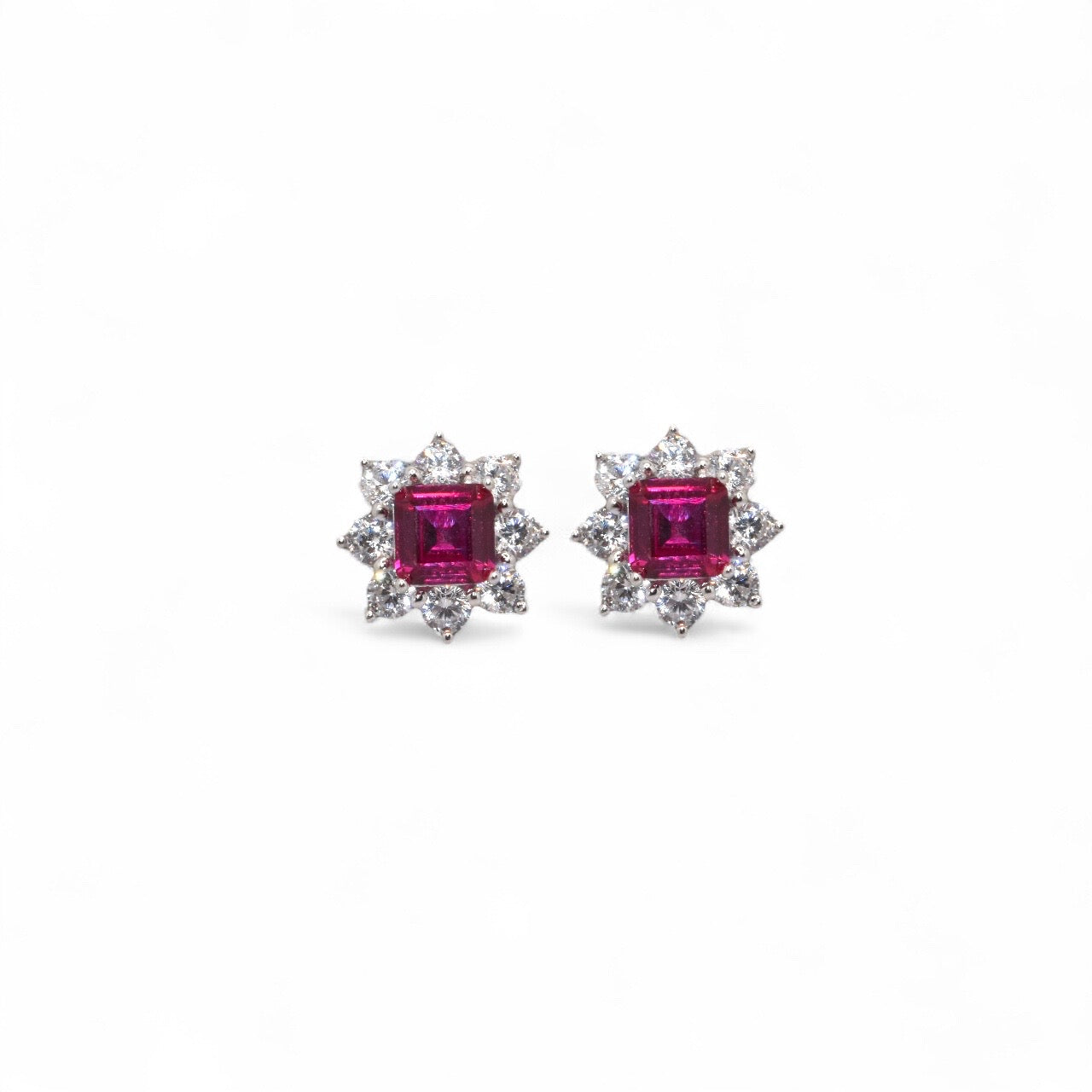 Ruby Coloured Studs