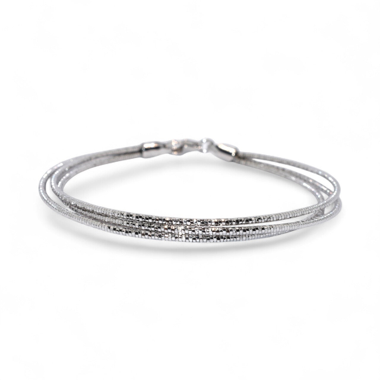 Silver Coloured Three Line Italian Bracelet