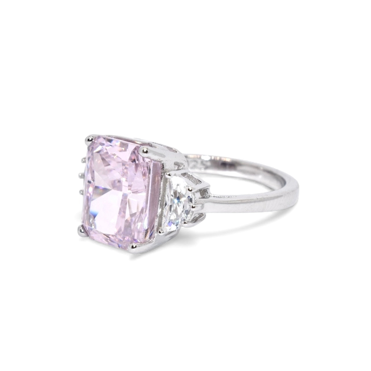 Khrystyna Pink Coloured Cushion Cut Ring