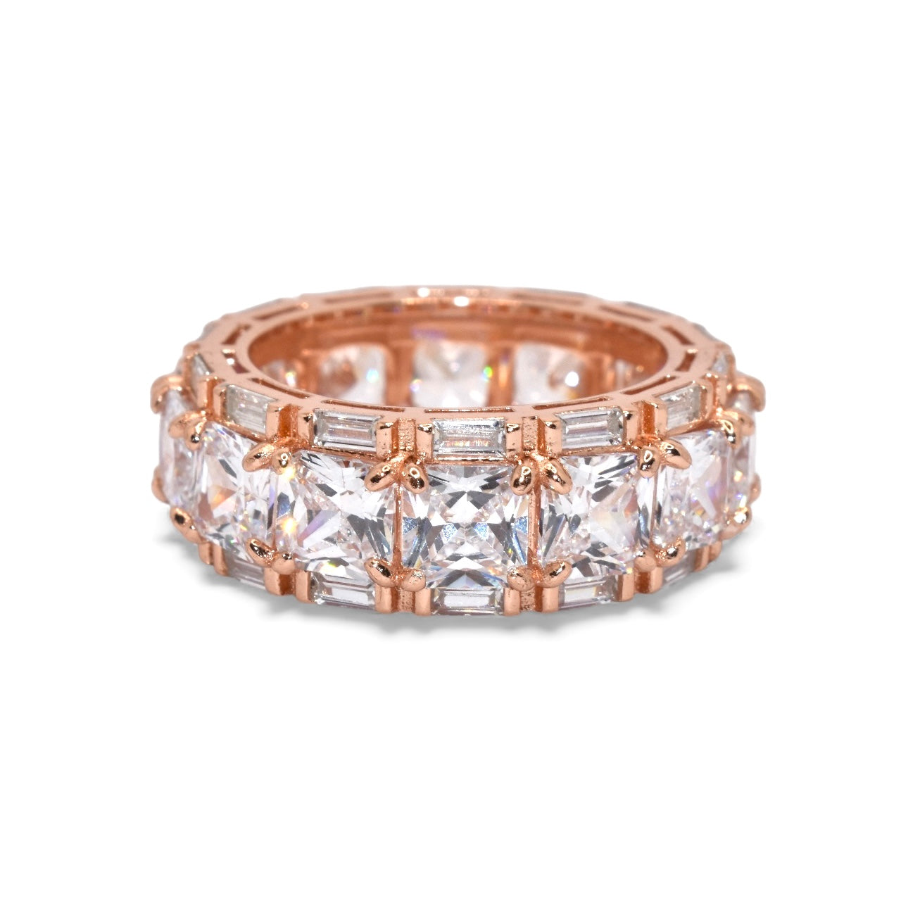 Rose Gold Cushion Cut Band Ring
