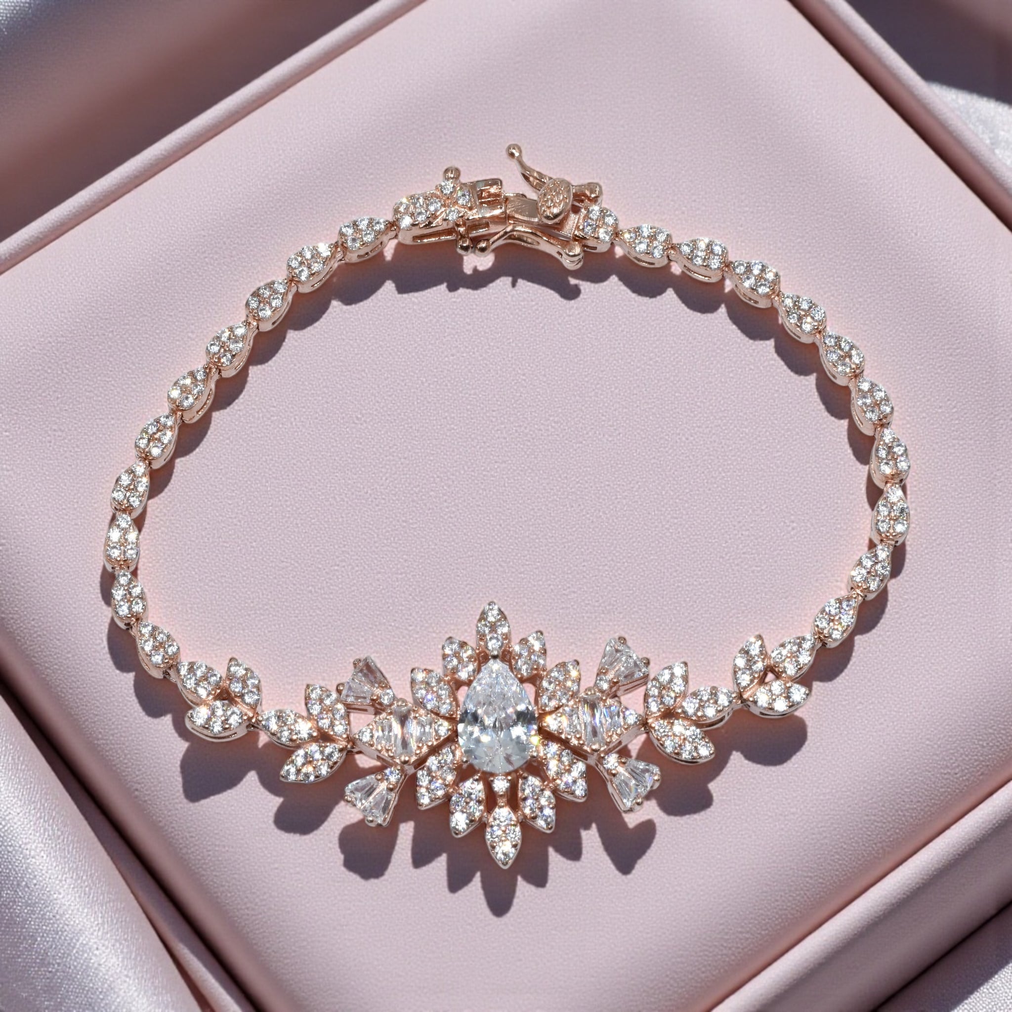Rose Gold Natalya Pear Shape Bracelet