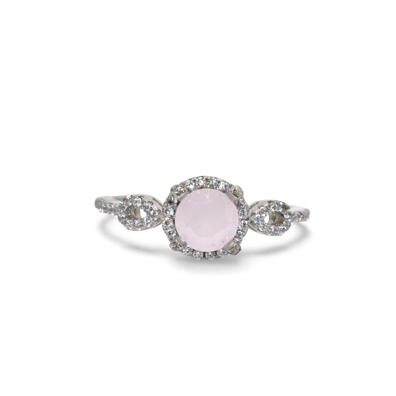 Pink Coloured Solitaire Ring