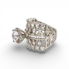 Halo Solitaire Cocktail Ring