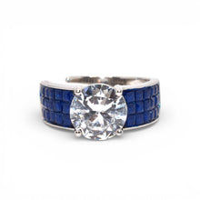 Sapphire Coloured Solitaire Ring