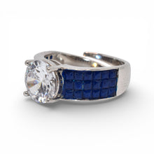 Sapphire Coloured Solitaire Ring