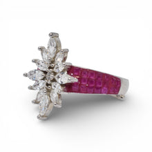 Ruby Coloured Flower Shape Ring