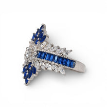 Sapphire Coloured queen Ring