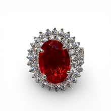 Ruby Coloured Oval Ring