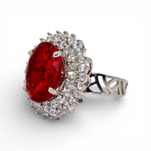 Ruby Coloured Oval Ring