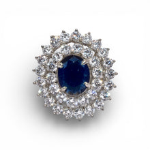 Sapphire Coloured Oval Ring